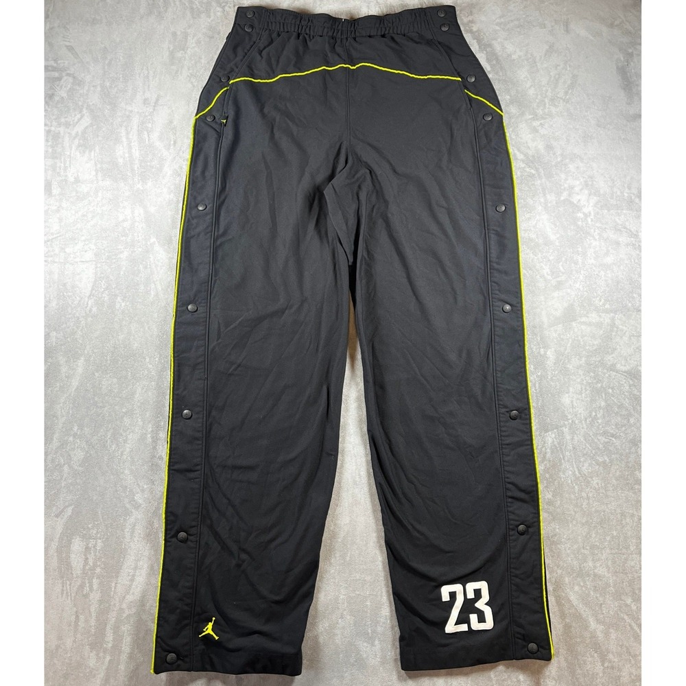 Vintage Jordan Mens XLT Black Warm Up Jumpman Breakaway Snap Pants